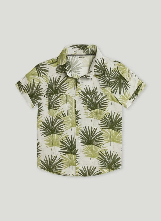 Kidbea طقم قميص وشورتات من قطن نقي للأولاد من كيدبيا بتصميم استوائي - Image 2