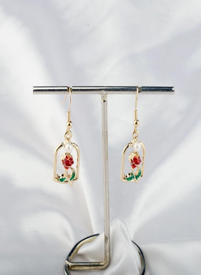 PLITI Princess Gift Princess Fans Gift Always Remember You’re Braver Than You Believe Rose Earrings For Women (remember rose earringsG) - Image 4