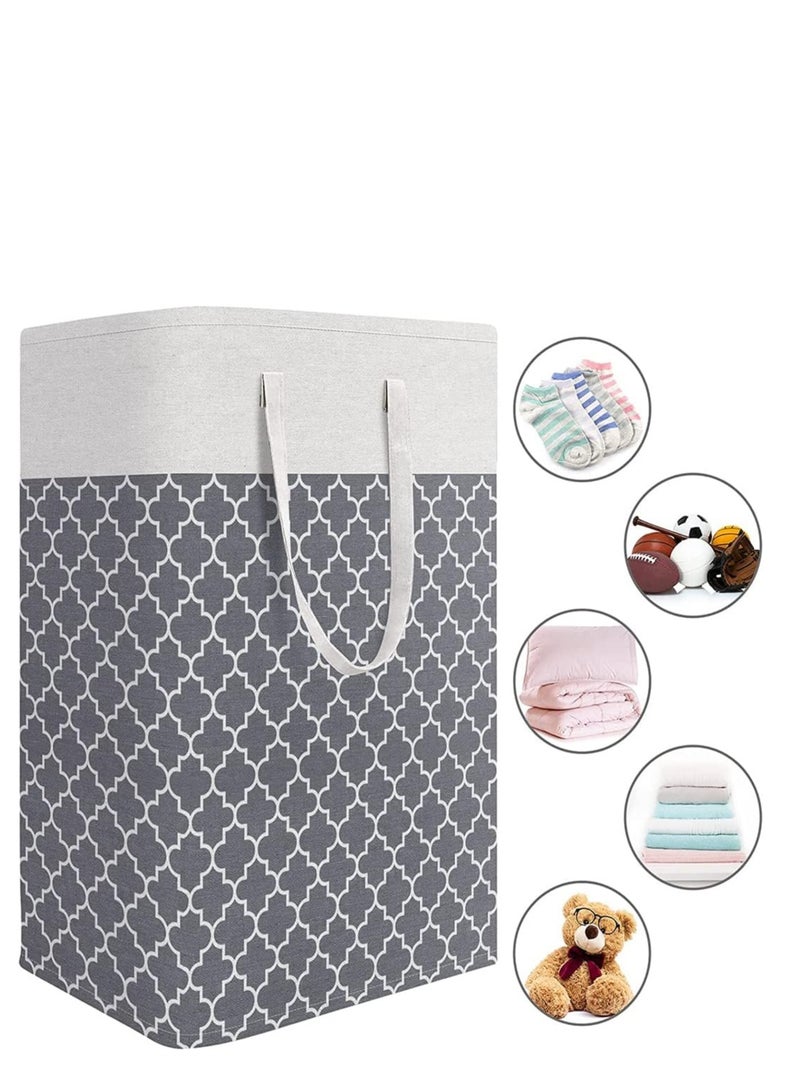 راكسوم سلة غسيل، سلال غسيل كبيرة قابلة للطي بسعة 75 لترًا مع مقابض سهلة الحمل، سلة ملابس مستقلة مقاومة للماء، سلة تخزين للألعاب، منظم ملابس (1) - Image 3