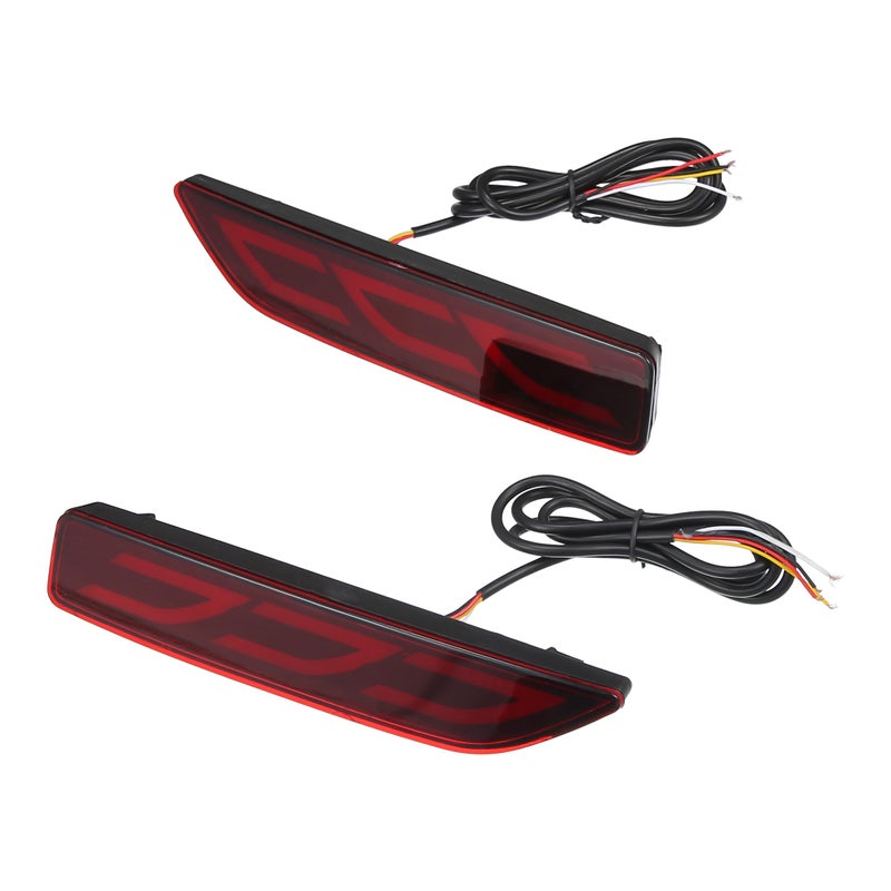A ABSOPRO Rear Bumper Reflector Fog Brake Driving Tail Turn Signal Light Red Amber LED for Honda CRV 2007 2008 2009 Plastic Red Lens 1 Pair - Image 1