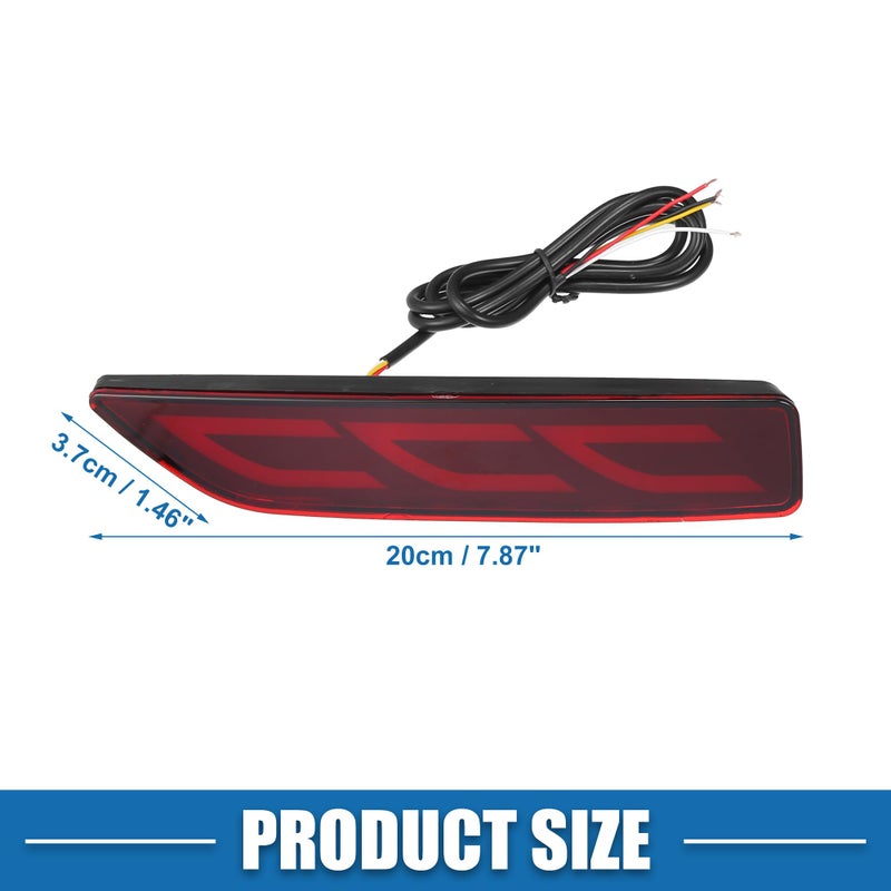 A ABSOPRO Rear Bumper Reflector Fog Brake Driving Tail Turn Signal Light Red Amber LED for Honda CRV 2007 2008 2009 Plastic Red Lens 1 Pair - Image 5