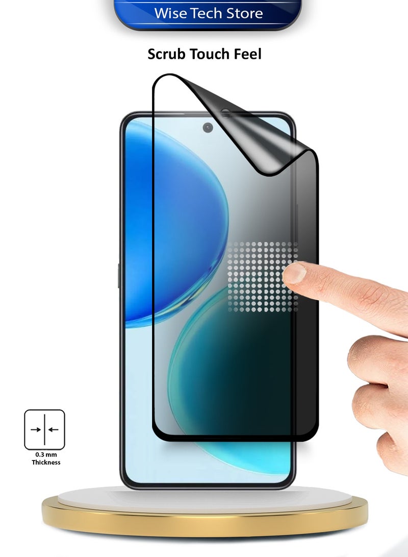 دبليو تيك هواوي هونر X8d 4G 2025 واقي شاشة فاخر من السيراميك النانوي مع خصوصية كاملة ولصق كامل وغطاء كامل ومطفي ومرن (MSCNMP) - شفاف/أسود - Image 4