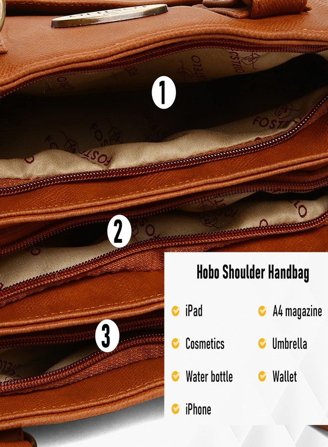 Fostelo Women's River Satchel Tote Handbag for Women | Tote Bag for Work | Ladies Purse | Stylish Shoulder Bag | Gift For Women | Tan - Image 5