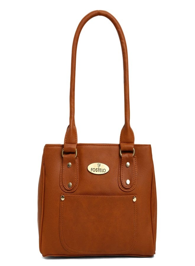 Fostelo Women's River Satchel Tote Handbag for Women | Tote Bag for Work | Ladies Purse | Stylish Shoulder Bag | Gift For Women | Tan - Image 1