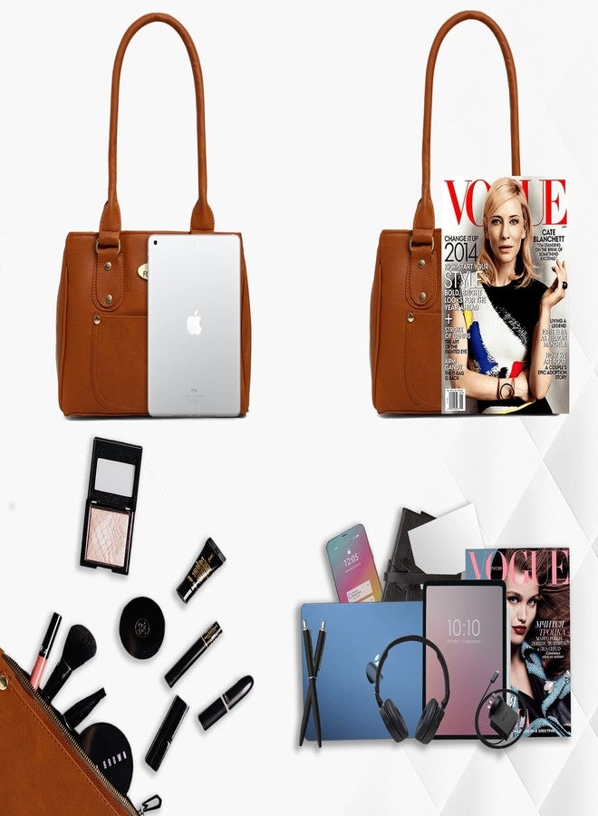 Fostelo Women's River Satchel Tote Handbag for Women | Tote Bag for Work | Ladies Purse | Stylish Shoulder Bag | Gift For Women | Tan - Image 4