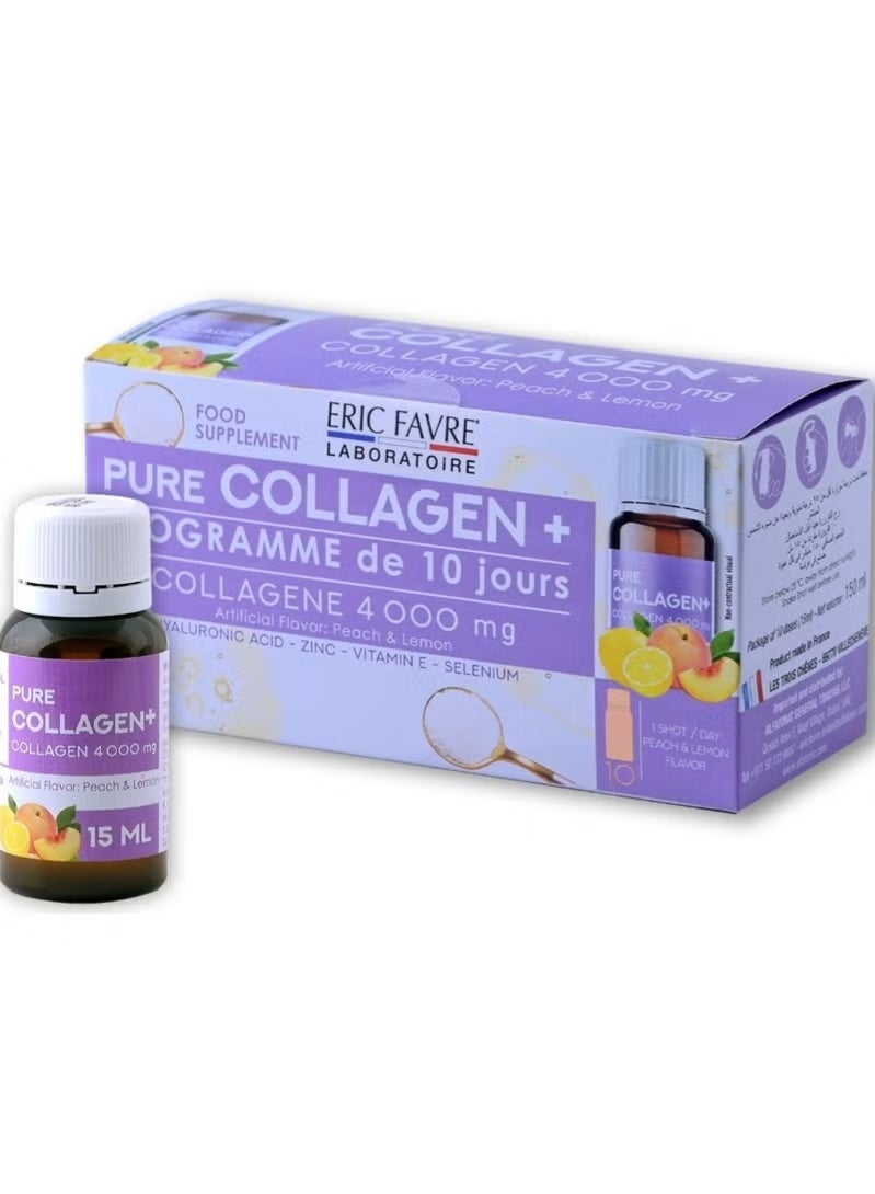 Eric Favre Collagen Food Supplement Peach & Lemon Flavor 10 Ampoules - Image 1