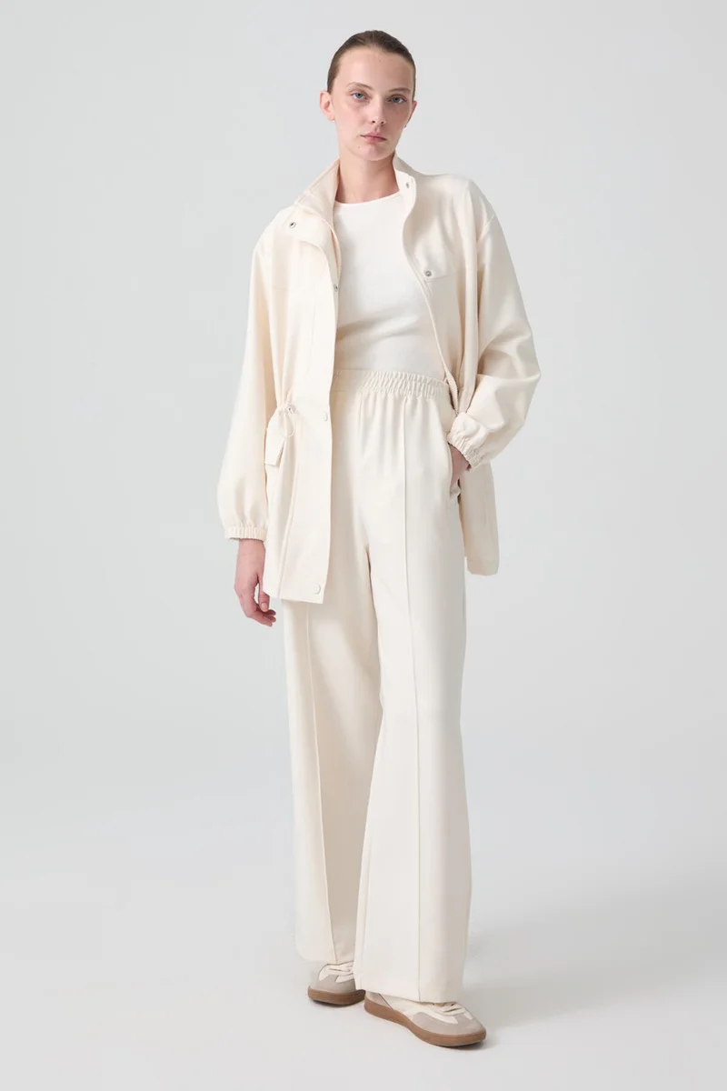 Touche Stand Collar Crepe Jacket