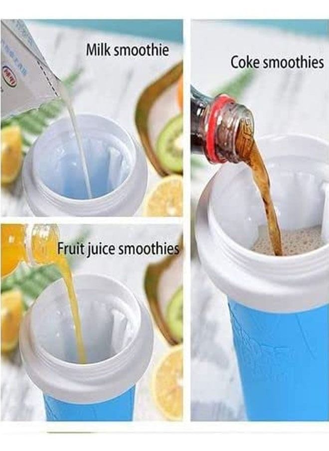 Arabest - Frozen Magic Slushy Maker Squeeze Cup, Portable Silica Freeze Mug for Milkshake Slush and Ice Cream Smoothie, Quick Frozen Smoothies Slushy Ice Cream Maker with Dome Lids Green - Image 1
