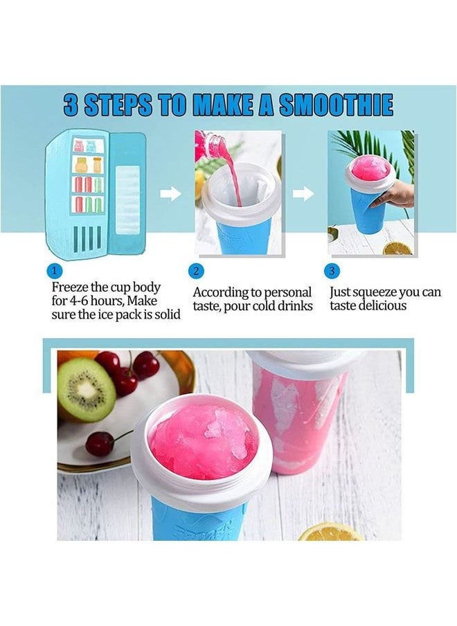 Arabest - Frozen Magic Slushy Maker Squeeze Cup, Portable Silica Freeze Mug for Milkshake Slush and Ice Cream Smoothie, Quick Frozen Smoothies Slushy Ice Cream Maker with Dome Lids Green - Image 1