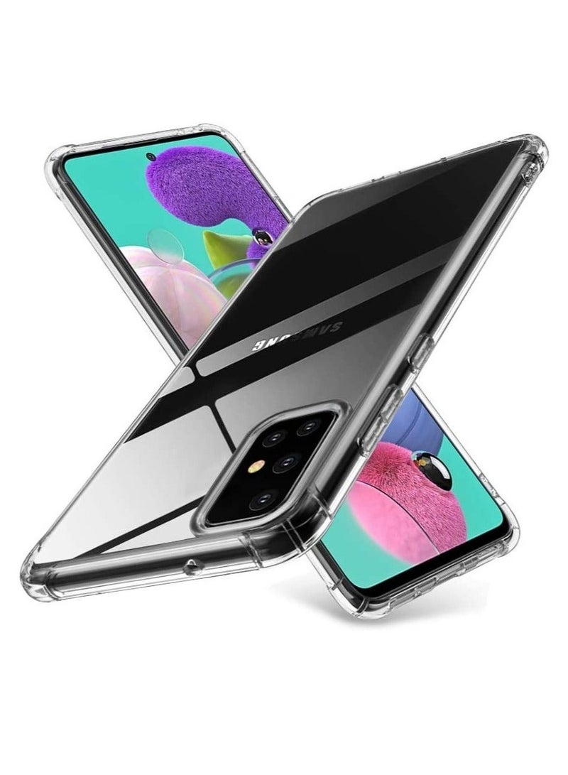 IAF Samsung Galaxy A51 Case Cover Protective Shock Absorption Bumper soft Transparent Case (Clear) - Image 1