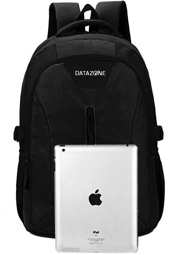 Datazone Laptop Backpack 16 Inch Black Waterproof Laptop Bag With Multiple Pockets Front Zipper And Comfortable Practical Design For School Travel And Work - Image 2