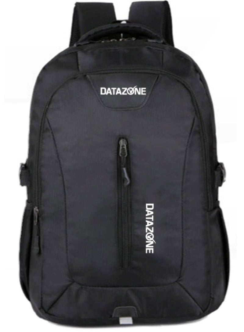 Datazone Laptop Backpack 16 Inch Black Waterproof Laptop Bag With Multiple Pockets Front Zipper And Comfortable Practical Design For School Travel And Work - Image 1