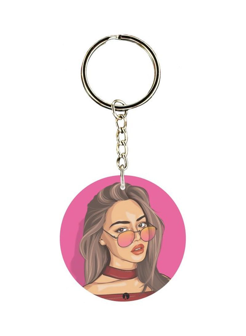 RKN Single Sided Girl Printed Keychain