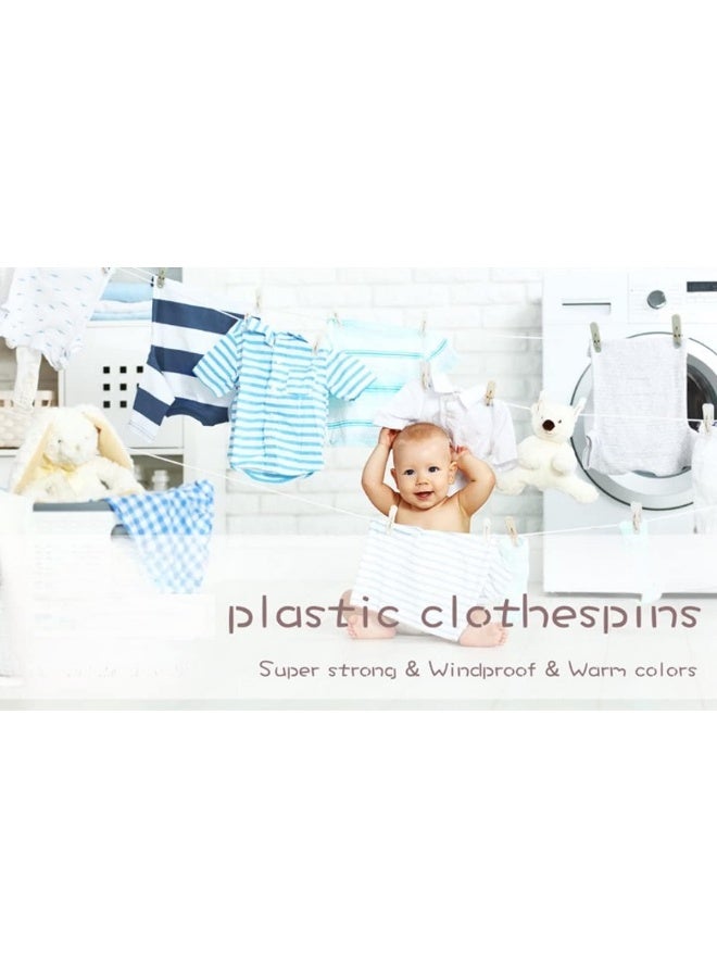 Biella 15Pcs Plastic Clip With Rope Laundry Clothes Pins Clips With 10 Meter Rope - Image 3