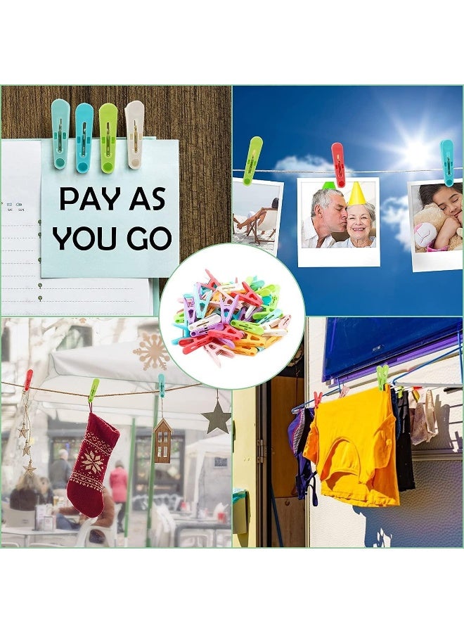 Biella 15Pcs Plastic Clip With Rope Laundry Clothes Pins Clips With 10 Meter Rope - Image 5