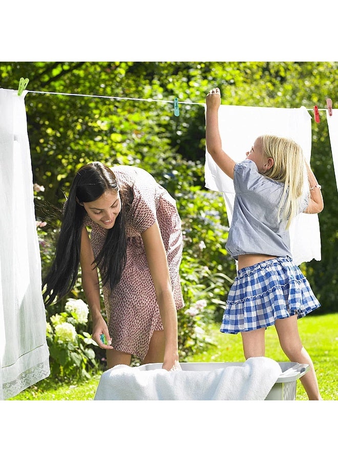 Biella 15Pcs Plastic Clip With Rope Laundry Clothes Pins Clips With 10 Meter Rope - Image 4