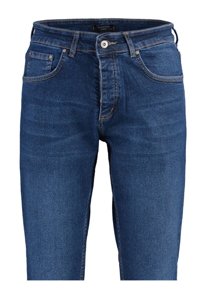 trendyol - Men's Navy Blue Flexible Fabric Slim Fit Jeans Denim Pants TMNAW23JE00054 - Image 1