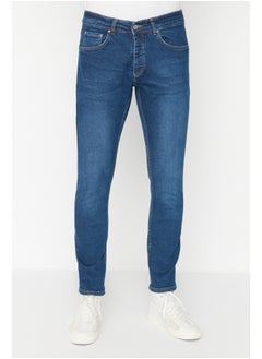 Men's Navy Blue Flexible Fabric Slim Fit Jeans Denim Pants TMNAW23JE00054
