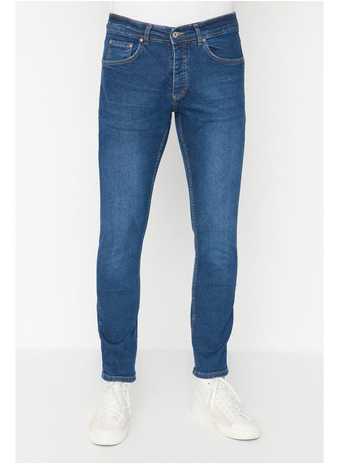 trendyol - Men's Navy Blue Flexible Fabric Slim Fit Jeans Denim Pants TMNAW23JE00054 - Image 1