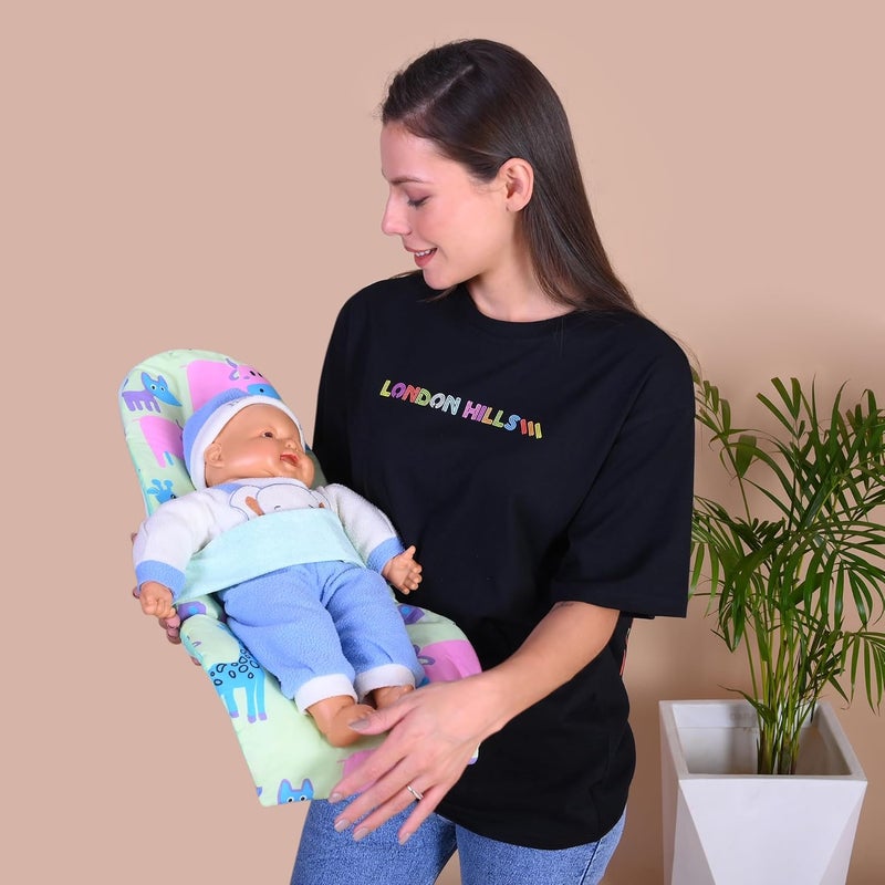 HOOPA وسادة تغذية HOOPA 2 في 1 باللون الأخضر النعناعي | وسادة للرضاعة | حاملة للرضع | حاملة للمولود الجديد | وسادة للرضاعة | حاملة مائلة (باللون الأخضر النعناعي) - Image 3