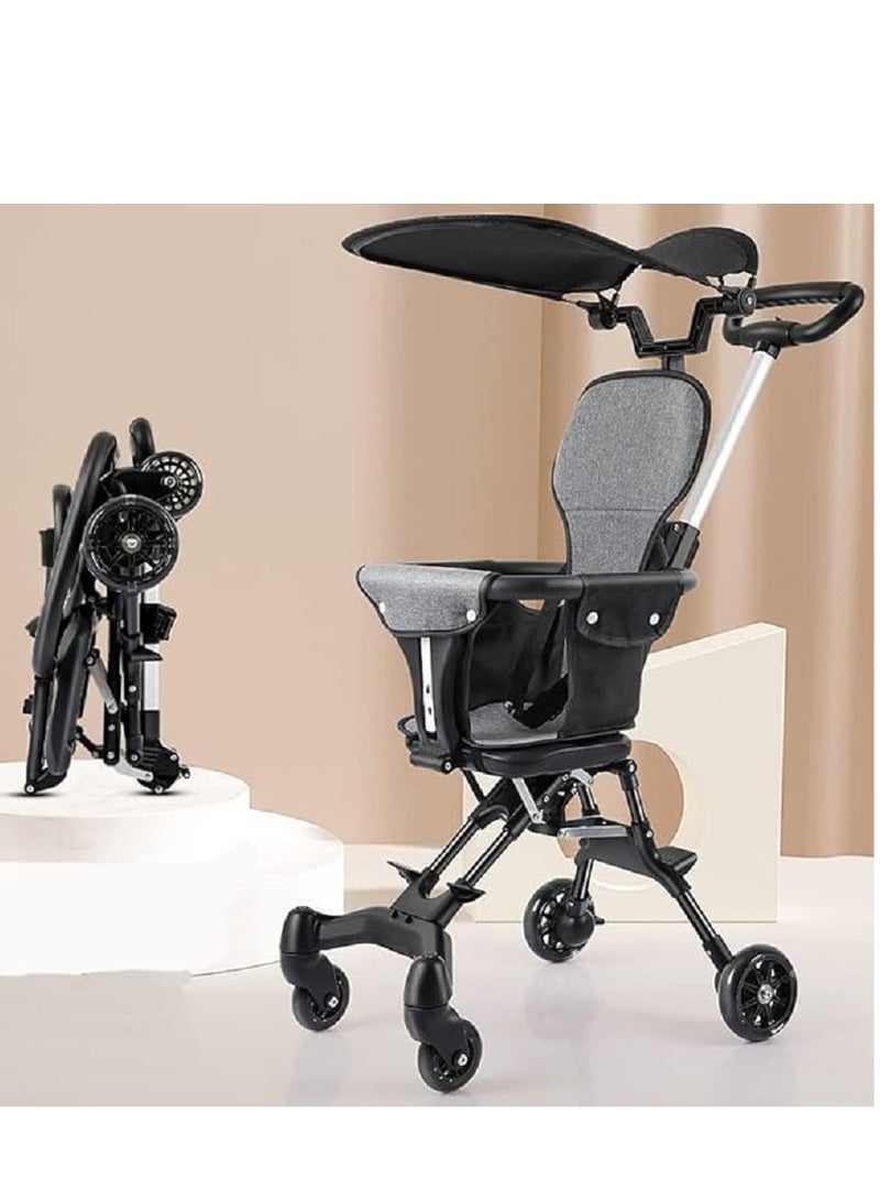 عربة أطفال صغيرة الحجم خفيفة الوزن وسهلة الطي وعربة أطفال للسفر، سلة تخزين كبيرة، متعددة الأوضاع، قابلة للطي بيد واحدة - Image 1