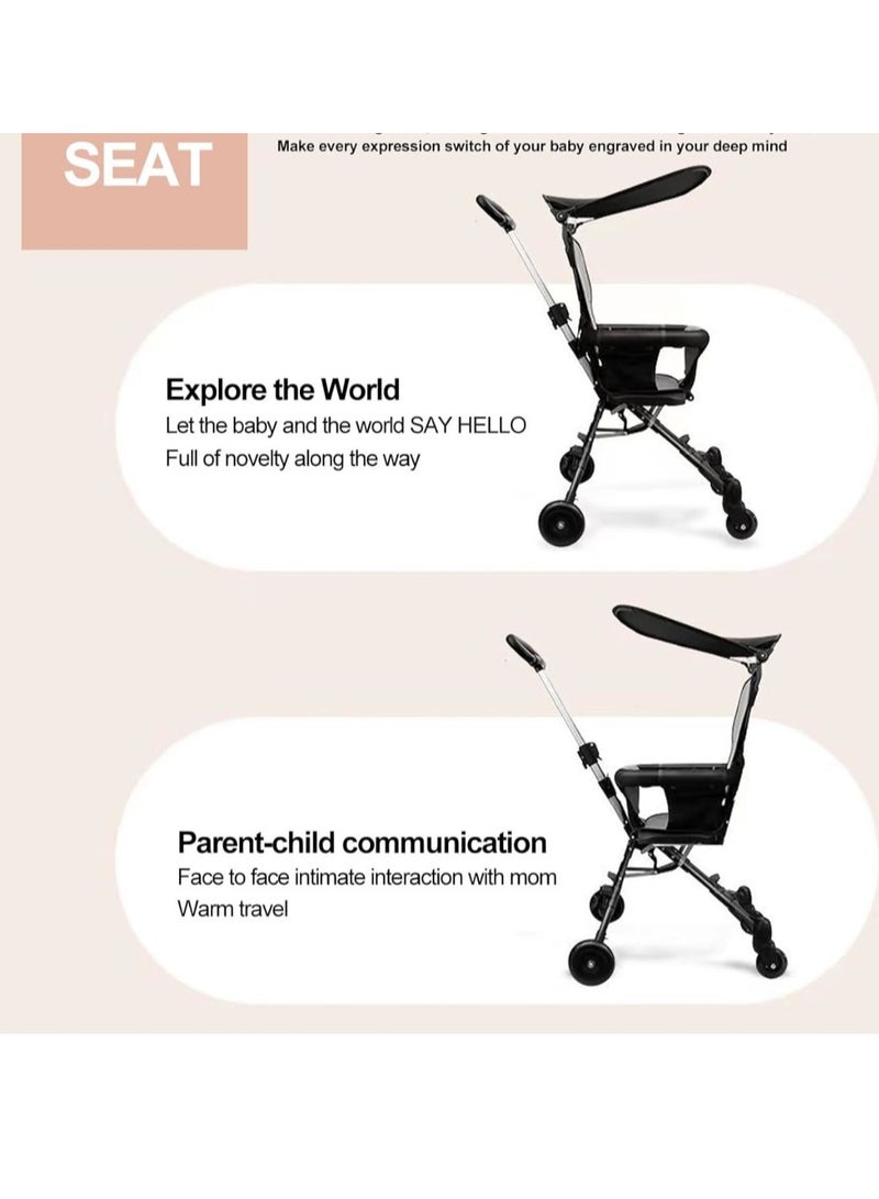 عربة أطفال صغيرة الحجم خفيفة الوزن وسهلة الطي وعربة أطفال للسفر، سلة تخزين كبيرة، متعددة الأوضاع، قابلة للطي بيد واحدة - Image 4