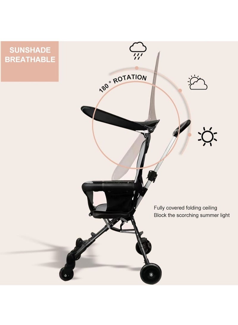 عربة أطفال صغيرة الحجم خفيفة الوزن وسهلة الطي وعربة أطفال للسفر، سلة تخزين كبيرة، متعددة الأوضاع، قابلة للطي بيد واحدة - Image 5