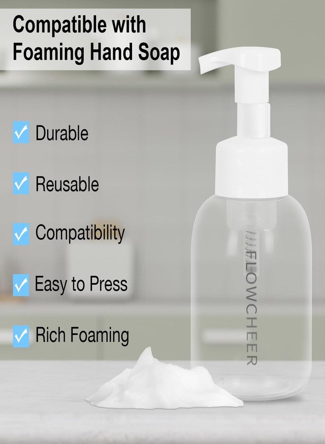 flowcheer Foaming Soap Dispenser Plastic Jar,12 OZ/350 ML Refillable Foam Hand Soap Dispenser Pump Bottle for Kitchen Sink Bathroom,2 Pcs,Clear - Image 2