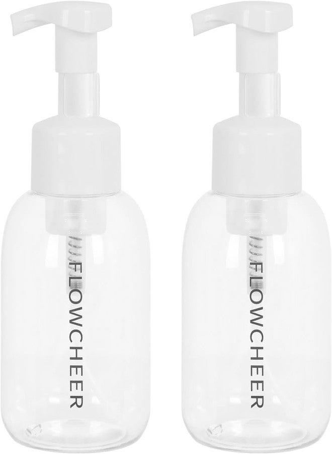 flowcheer Foaming Soap Dispenser Plastic Jar,12 OZ/350 ML Refillable Foam Hand Soap Dispenser Pump Bottle for Kitchen Sink Bathroom,2 Pcs,Clear - Image 1