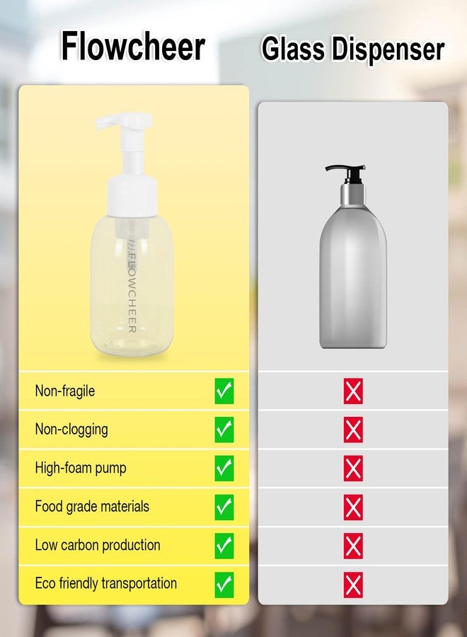 flowcheer Foaming Soap Dispenser Plastic Jar,12 OZ/350 ML Refillable Foam Hand Soap Dispenser Pump Bottle for Kitchen Sink Bathroom,2 Pcs,Clear - Image 4