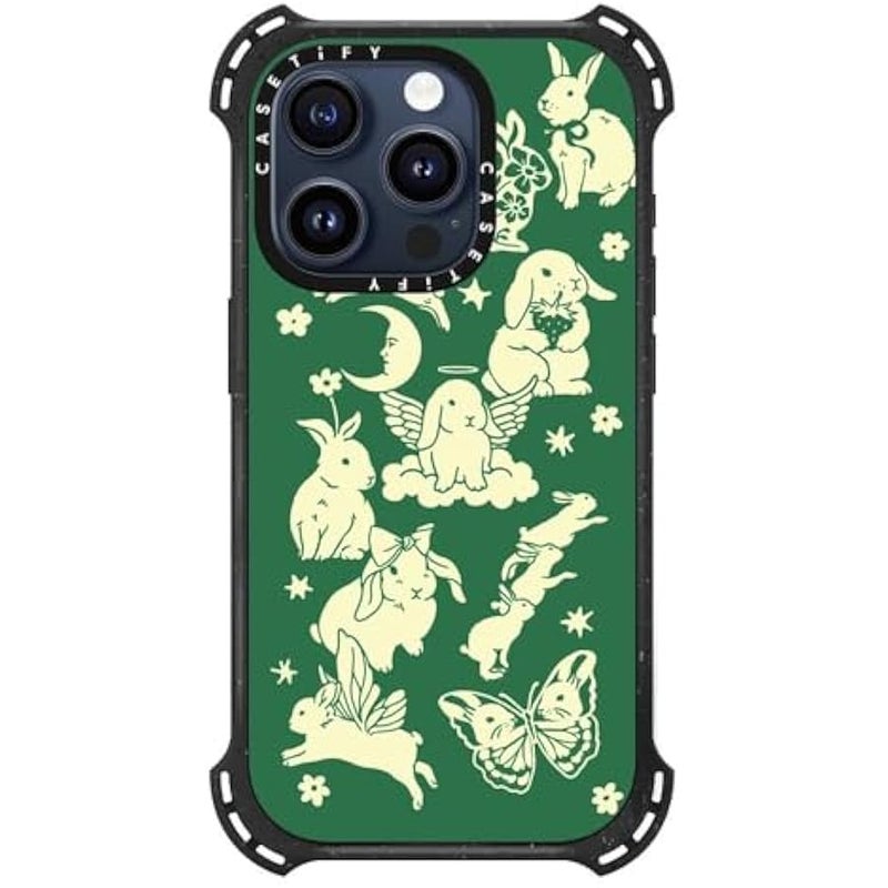 Casetify Bounce iPhone 15 Pro Case 【6X Military Grade Drop Tested / 21.3ft Drop Protection/Compatible with Magsafe】 - Spring Bunnies - Triple Black - Image 2