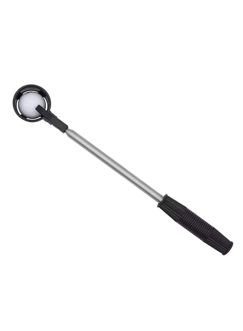 KASTWAVE Portable Telescopic Golf Ball Retriever Stainless Steel Shaft Golf Ball Picker Ball Pick Up Scoop Automatic Locking Scoop - Image 1