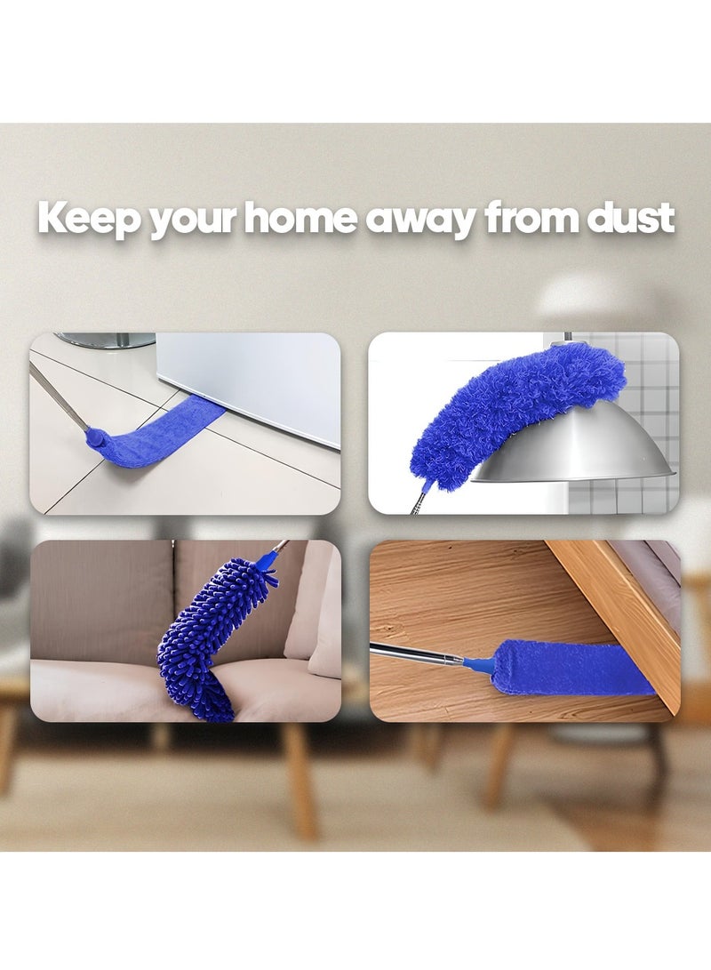 AMROAH 360 Microfiber Duster Brush for high Ceilings 76-254cm (30-100") with Telescopic Extra Long Pole, Extendable Reusable Duster Wand Washable Lightweight for Cleanong High Ceiling Fan Blinds Furniture Cars  - Image 3