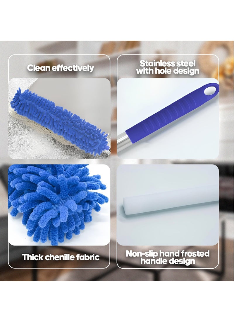 AMROAH 360 Microfiber Duster Brush for high Ceilings 76-254cm (30-100") with Telescopic Extra Long Pole, Extendable Reusable Duster Wand Washable Lightweight for Cleanong High Ceiling Fan Blinds Furniture Cars  - Image 4