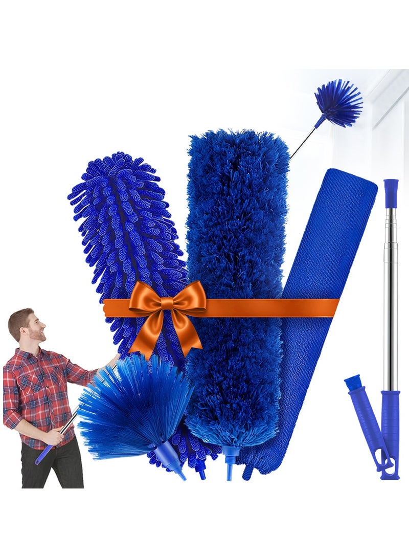 AMROAH 360 Microfiber Duster Brush for high Ceilings 76-254cm (30-100") with Telescopic Extra Long Pole, Extendable Reusable Duster Wand Washable Lightweight for Cleanong High Ceiling Fan Blinds Furniture Cars - Image 1