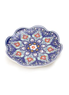 EZ Life EZ Life Turkish Wavy Blue - Pack of 6-8.5 Inch Ceramic Small Plate - Blue & White - Serveware - Dinnerware - Home Kitchen, Tableware, Dining Sets Plate, Ceramic Crockery, Plates  - Image 5