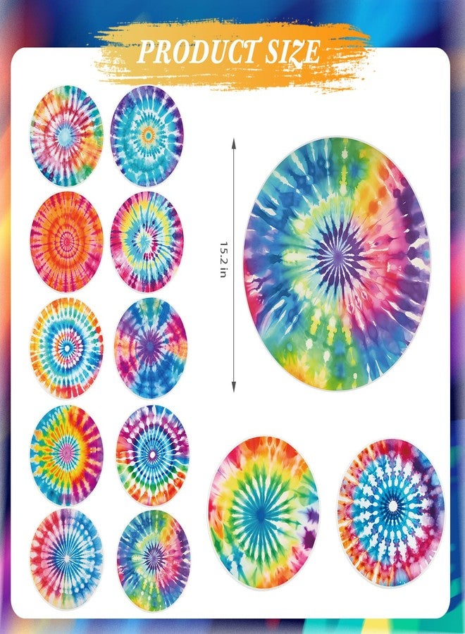 Maasechs 12 Pcs Carpet Circle Seats, 15 Inch Round Rug, Soft Non Slip Floor Mat, Cute Floor Cushion Rug for Living Room, Learning, Playing Areas, Story Time, Group Activity (Tie Dye) - Image 2