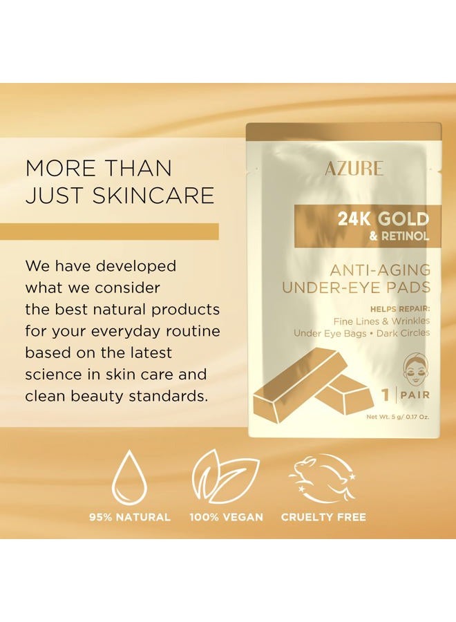 Azure Cosmetics AZURE 24K Gold & Retinol Anti Aging Under Eye Patches - Firming, Restoring & Deeply Hydrating Eye Mask - Reduces Fine Lines, Wrinkles, Dark Circles & Puffiness - Skin Care Made in Korea - 5 Pairs - Image 5