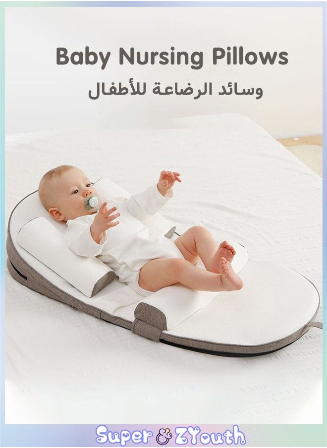 Super ZYouth Nursing Pillows for Breastfeeding, Baby Anti-Reflux Pillow with 0-30° Height Adjustable, Baby Lounger Nest, Relieves Vomiting Milk, Intestinal Colic, Side Rails  - Image 1