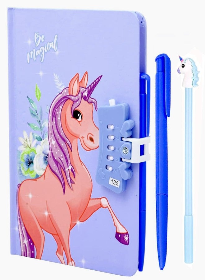 SHREE TECHNESH® Unicorn Fairy Angel Password Lock Diary with Unicorn Designer Pen for Kids Girls (19 X 13 X 1.5 cm) - Image 1