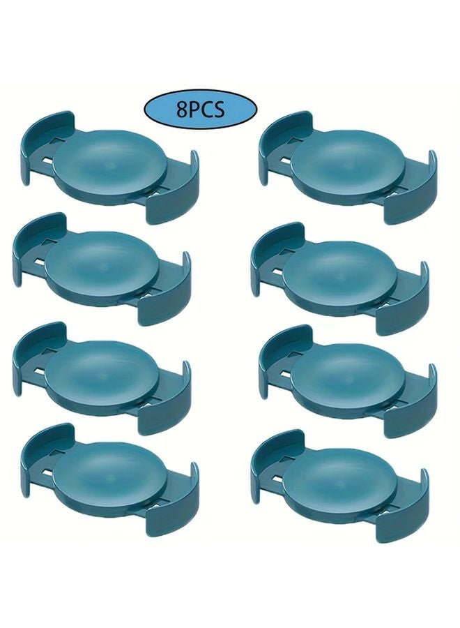 Blue 8Pcs Adjustable Plastic Mug Hooks Space Saving Expandable Cup Rack For Kitchen Cabinet Storage - Image 1