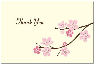 GP Cherry Blossom Branches Thank You Cards - 50 Pack - Image 3