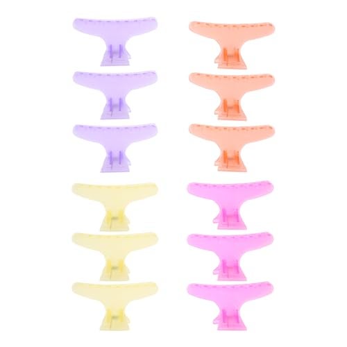 Evonecy Butterfly Salon Clip, 12 Pack Hair Clamps, Holding Hair Clips, Hairdressing Salon Tool for Barber Shop, Home (Crystal) - Image 1