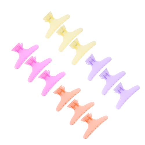 Evonecy Butterfly Salon Clip, 12 Pack Hair Clamps, Holding Hair Clips, Hairdressing Salon Tool for Barber Shop, Home (Crystal) - Image 3
