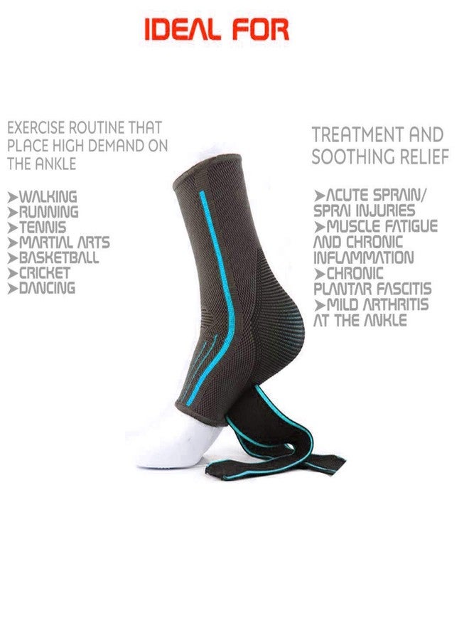 serveuttam Ankle Support Brace Adjustable Sleeves - Running Compression Foot Brace for Men Women | Ankle Binder Pain Relief for Sprained Ankle (1) - Image 4