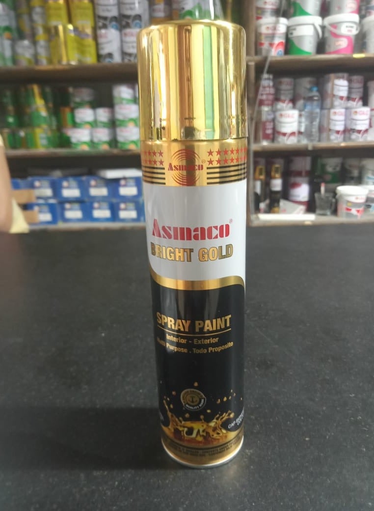 Spray paint for cars, wood and metals in gold color