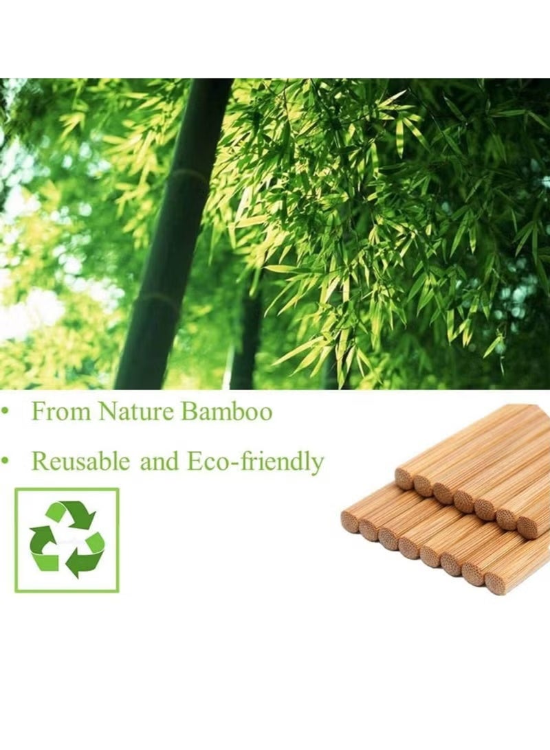 60 Pcs Reusable Bamboo Chopsticks - Natural Bamboo, 24cm Long Chopsticks for Sushi, Rice, Noodles - Chinese & Japanese Style - Image 4