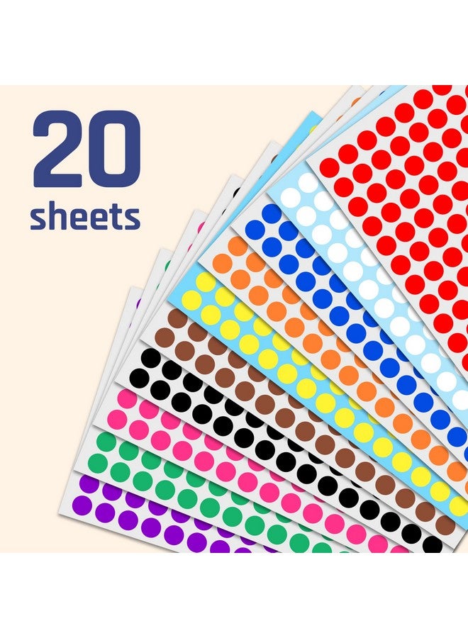 TownStix 3000 Pack, 0.375" Round Colored Dot Stickers Labels - 10 Colors - Image 3