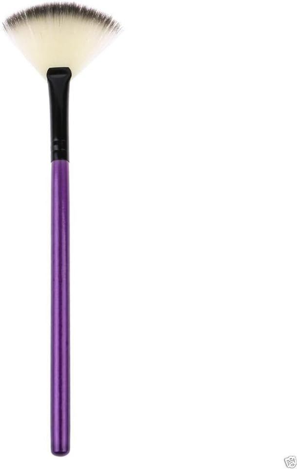 LyDia Small PurpleBlack Fan Cheek BlusherBlendingFace n Body ContourHighlighterBronzerDust Makeup Brush