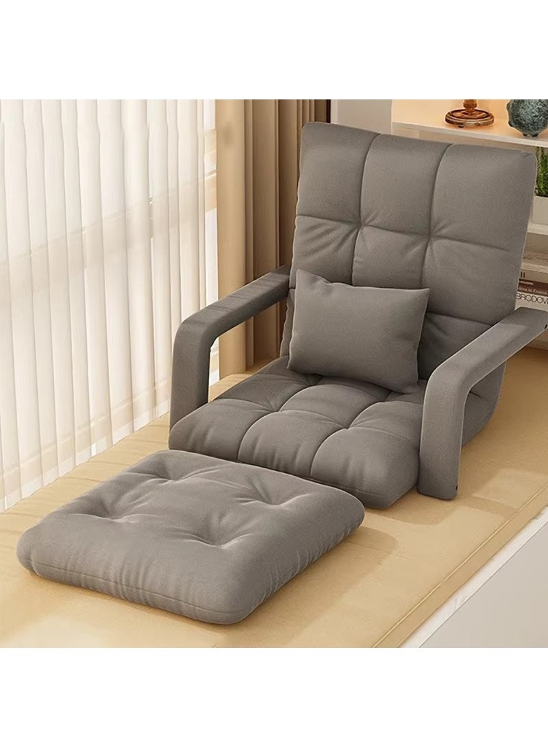AGD Padded Sofa Chair with Back Support and Armrests, Foldable and Adjustable 5-Level Recline for Reading and Relaxing (Grey) - Image 2